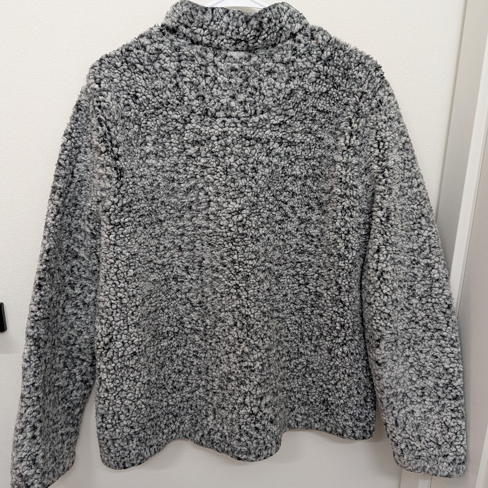 Cozy Gray Sherpa Pullover - Picture 2 of 5